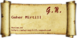 Geher Mirtill névjegykártya